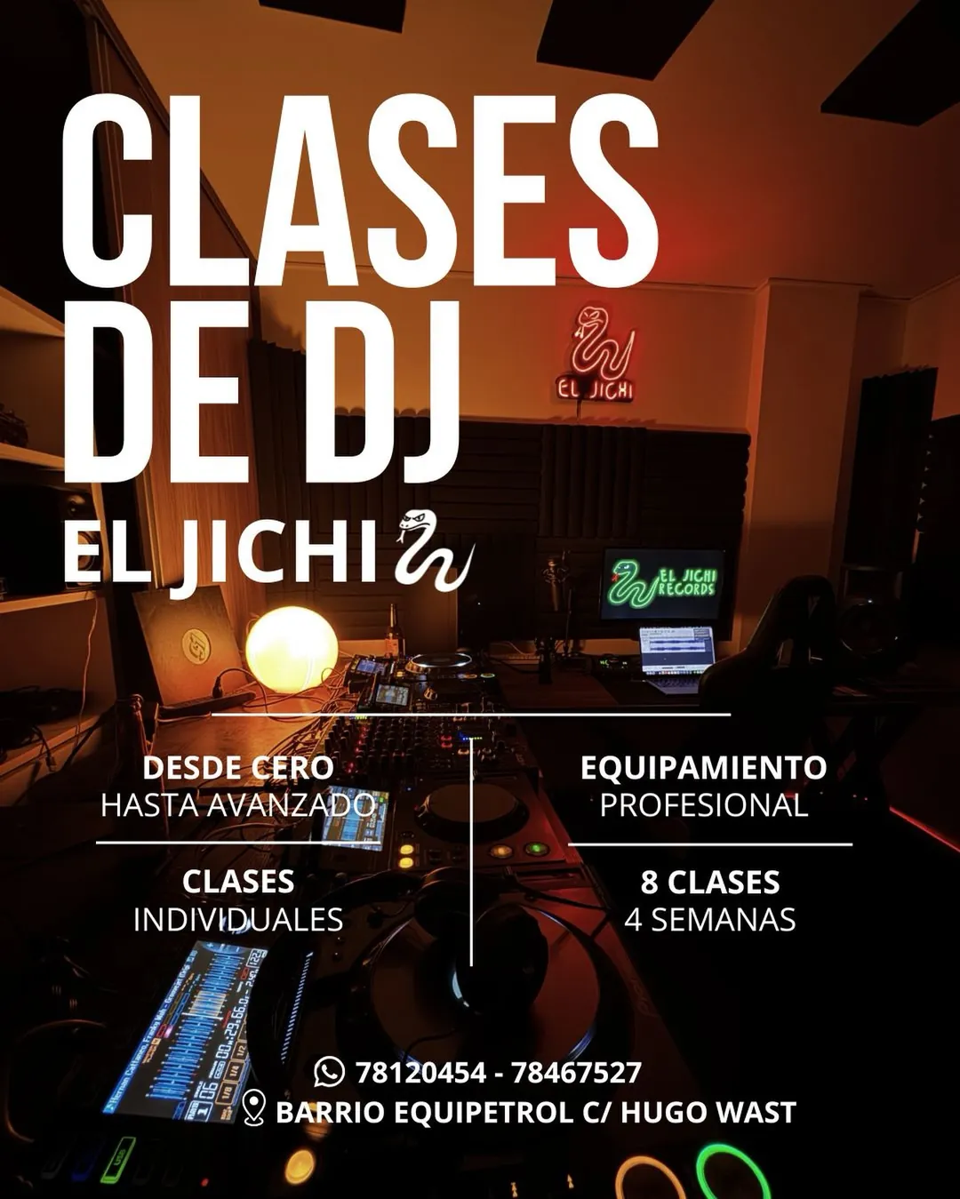 Segundo flyer de las clases de DJ de El Jichi